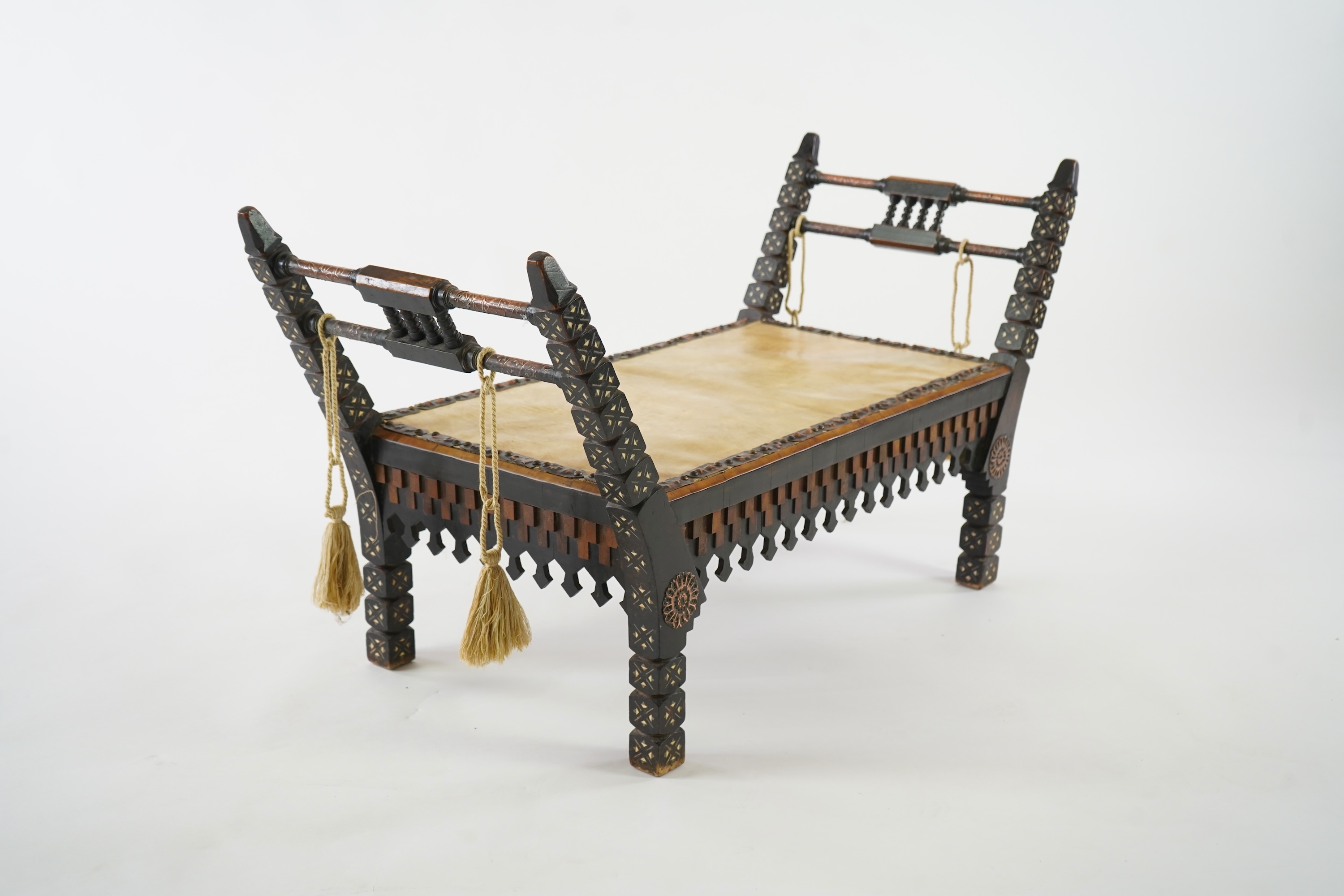 Carlo Bugatti (Italian, 1856-1940) A window seat or bench